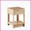 Table basse en rotin et panneau de fibres à densité moyenne tissé pour le salon / chambre à coucher, facile à nettoyer avec tiroir, capacité de poids de 120 lb-679998691