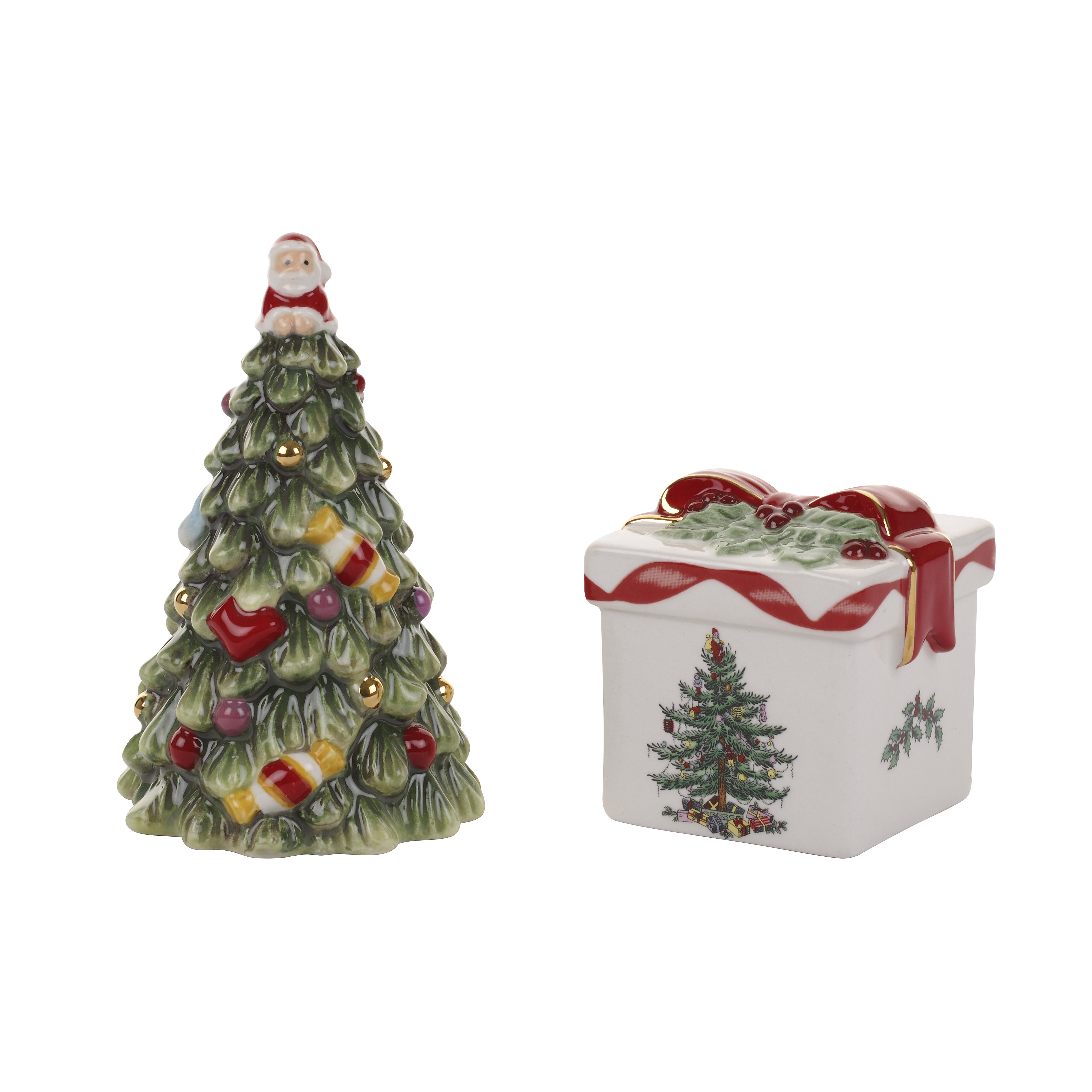 Spode Christmas Tree 1 Quart Round Casserole Dish With Lid - Stoneware