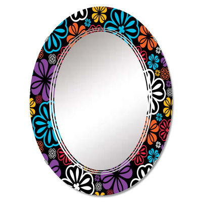 Multicolor Floral - Floral Wall Mirror