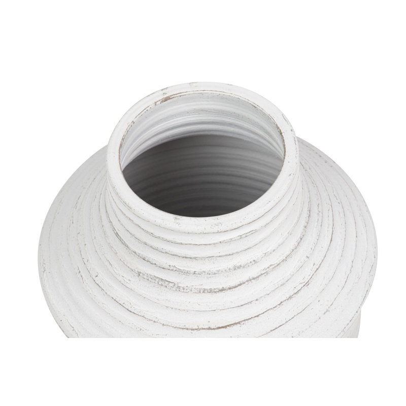 WHITE CERAMIC VASE, 40cm