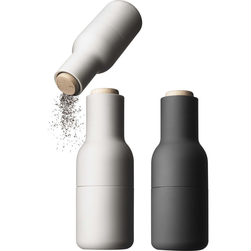 Bottle Grinders Salt & Pepper Mill Set, Ash & Carbon