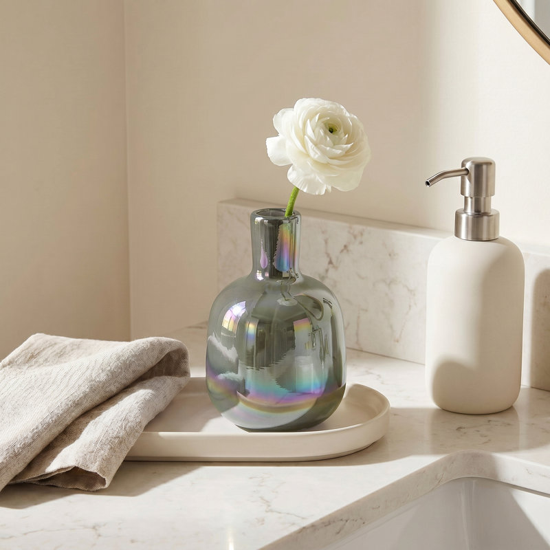Vase en verre 5 "Opaline, Gris