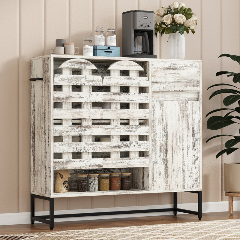 Buffet Cabinet With Storage, Vintage White
