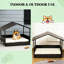 Lit d'extérieur pour animaux avec auvent en PE, coussin confortable, fond surélevé, convient aux petits et moyens animaux de compagnie, L 38,5 po x l 27,25 po, H 27,5 po, capacité de 110 lb, chiens amovibles, utilisation à l'intérieur, H