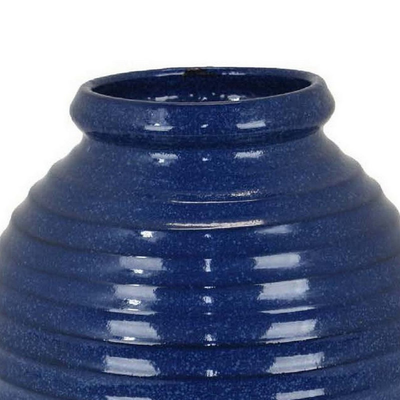 Adrey Ceramic Table Vase, Blue/Brown