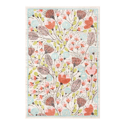 Whimsy Kids Floral Polypropylene Plastic Rug