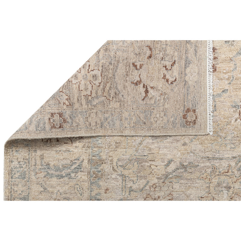 Oriental Area Rug in Beige/Red/Gray, Rectangle 9' x 12'
