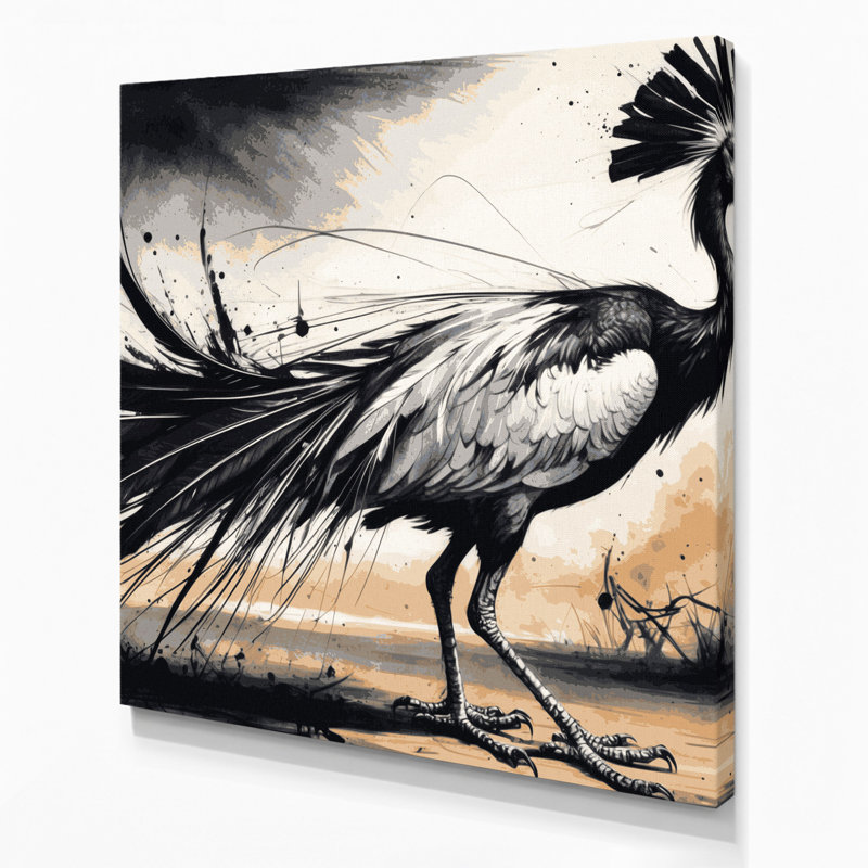 Art animalier sur toile beige, H 8 po x l 8 po