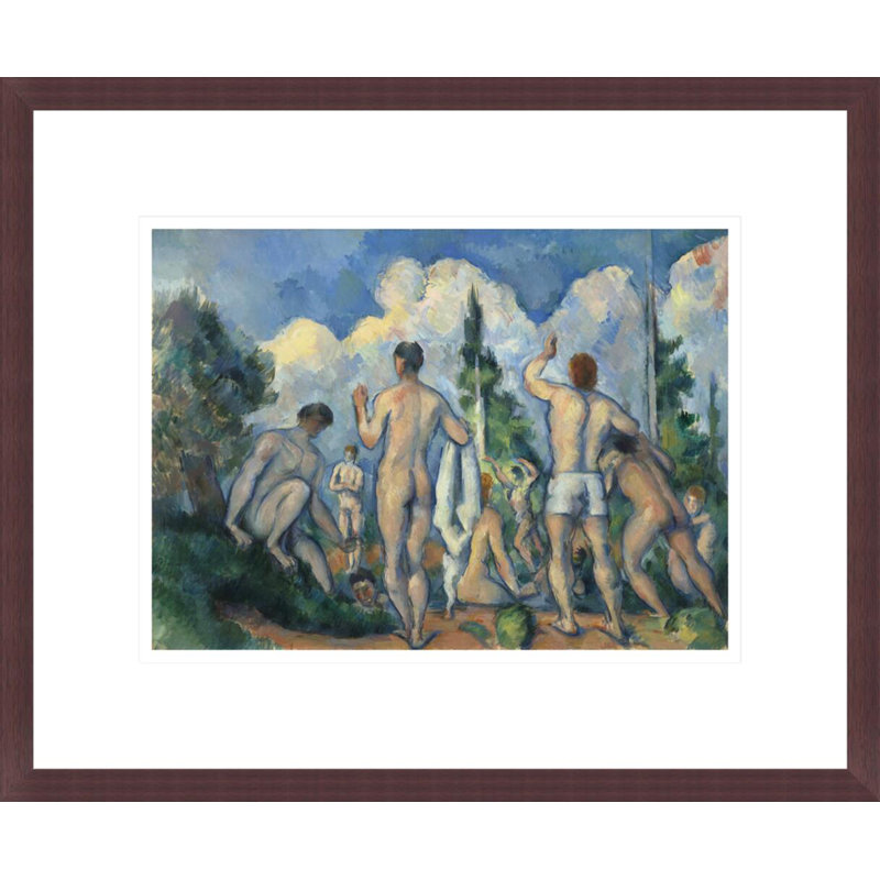 «Baigneurs» par Paul Cézanne, impression giclée encadrée, H 13,75 po x l 16,73 po