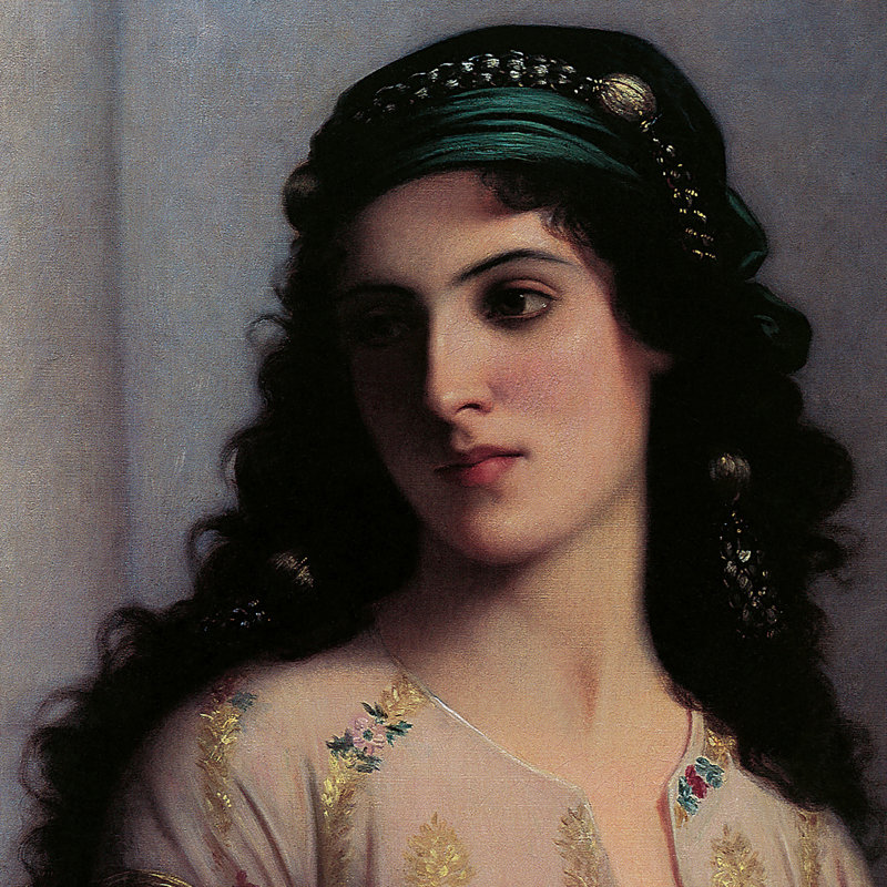 Jewish Girl in Tangiers Picture Frame Print on Canvas, 17.25" H x 15.75" W x 1.875" D