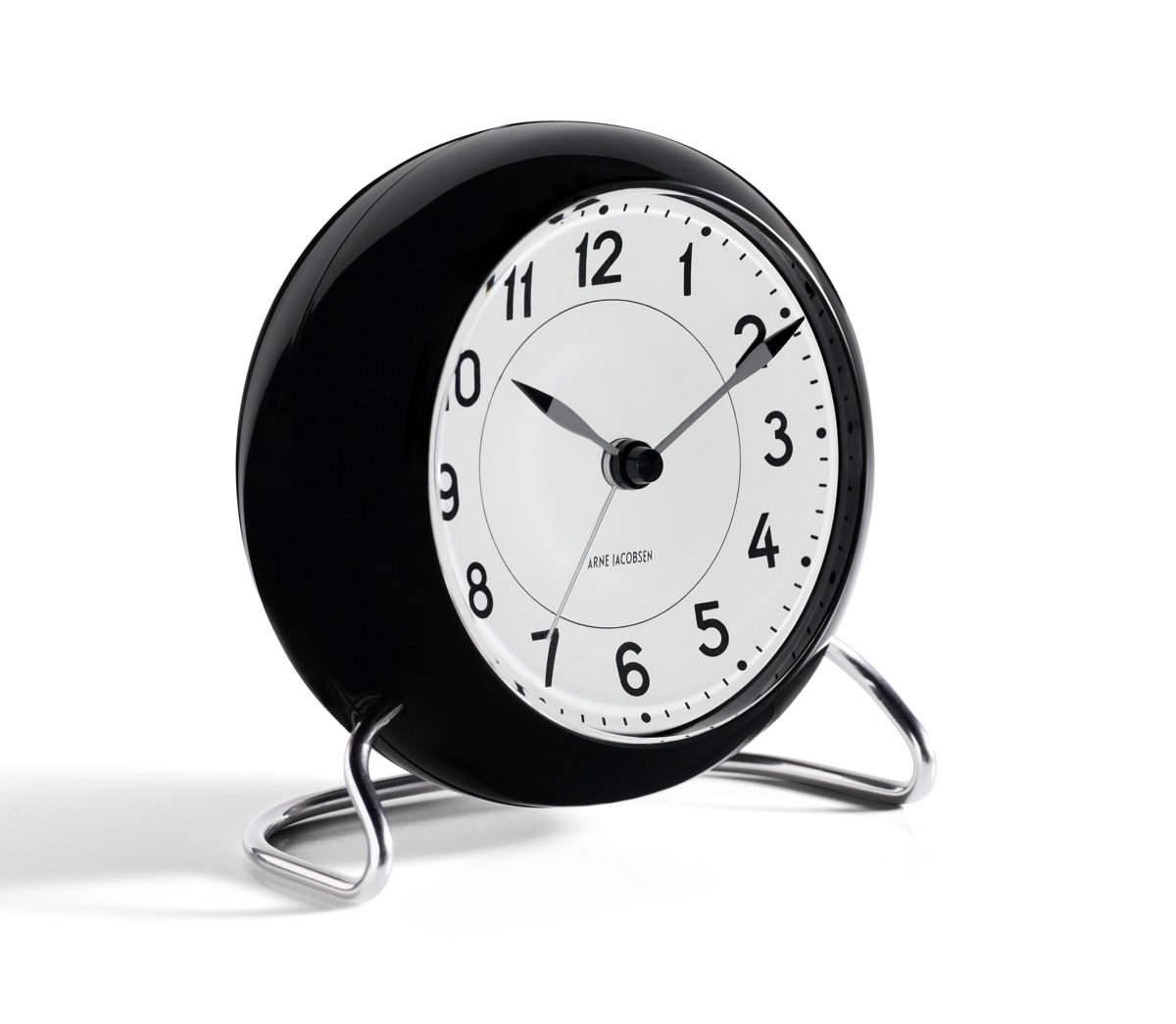 Station Electric Alarm Clock, White/Black/Silver