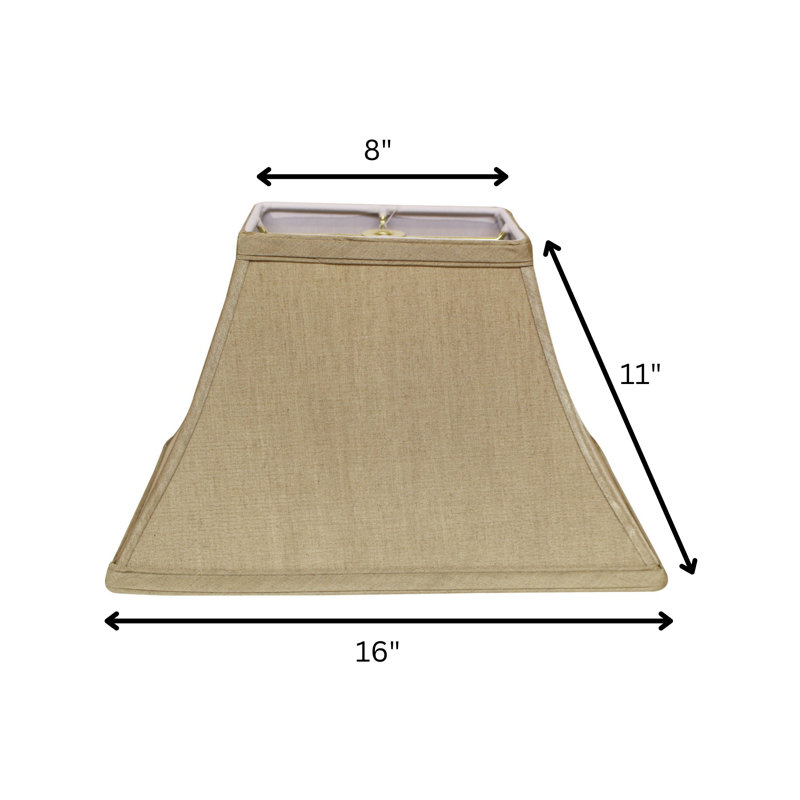 Abat-jour rectangulaire en tissu sans flammé avec garniture laveuse pour lampes de table, Tanné