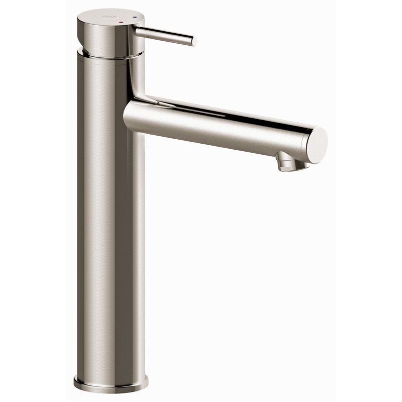 Robinet de salle de bain monotrou avec ensemble de drain, Nickel brossé