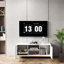 Modern TV Stand with Wave-Design Doors, Open Shelf & Adjustable Shelf - Stylish and Functional
