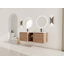 Meuble-lavabo mural avec lavabo en céramique blanche et tablettes de rangement et 2 portes à fermeture en douceur, emballage KD-1355024584
