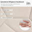Base de lit double beige avec rangement - Robuste, silencieuse, sans sommier, peu encombrante et tête de lit en lin organisée robuste et polyvalente-118095878