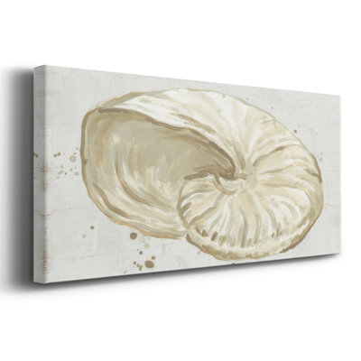 Neutral Shell Fresco I- Gallery Wrapped Canvas -Ready to Hang