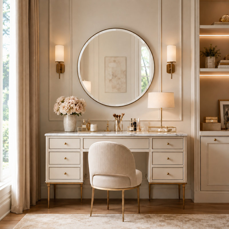 Houser Concave Metal Wall Mirror, 35" H x 35" W