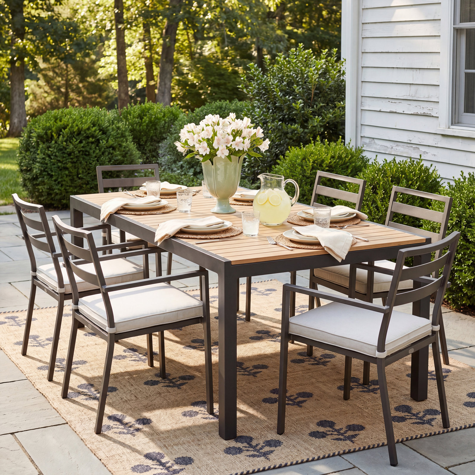 Cenka 118" Extendable Patio Dining Table
