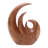  Handmade Triple Flame Wood Statuette