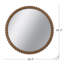 Miroir mural rond 28,3 x 28,3 po avec cadre en bois de pin texturé, finition brun chaud