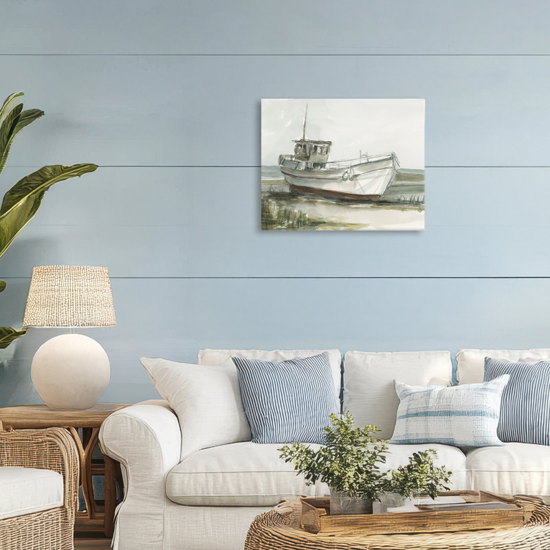 Toile de bateau de pêche abandonnée, conception par Ethan Harper, H 16 po x l 20 po