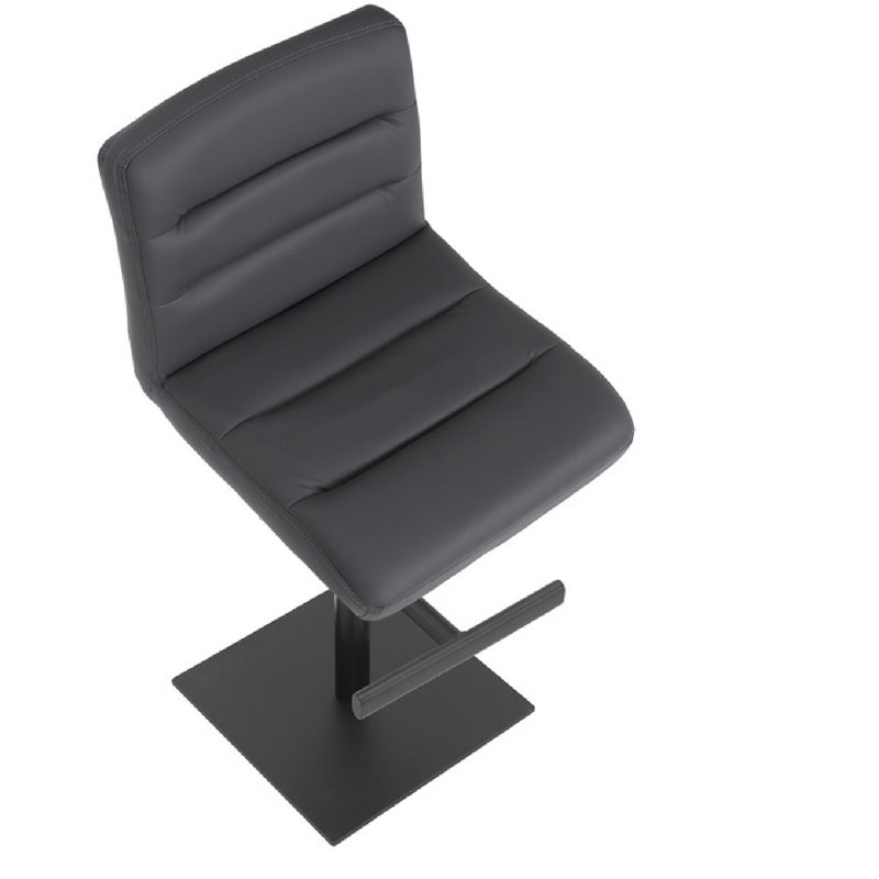 Hether Swivel Upholstered Adjustable Height Counter Stool with Metal Frame, Charcoal
