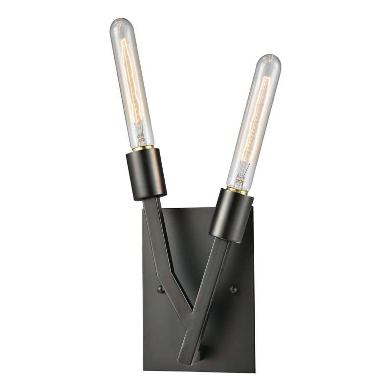 Freeform Aged Black Nickel 2-Light Organic Wall Sconce