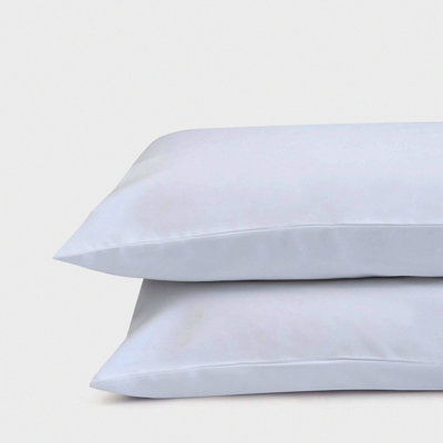 CottonCool Percale Pillowcase Set - Queen Size 300 Thread Count GOTS Certified Standard Size Pillow Case Set, Breathable & Crisp White, 20" x 30"