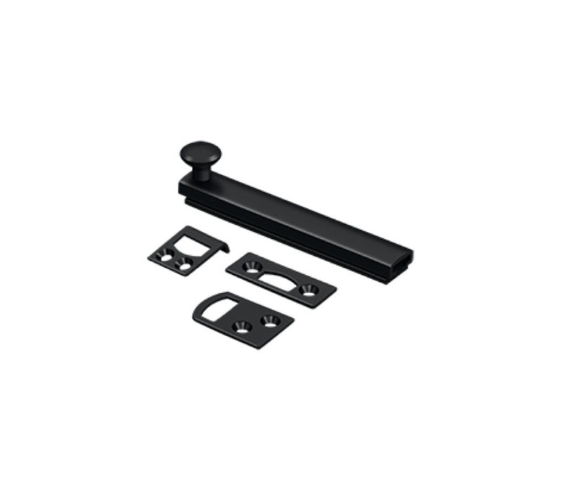 Brass Latch/Catch/Bolt, Painted Black, 1.9375" H x 4" W x 1.5625" D