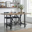 Table de bar à hauteur de comptoir, table de pub longue de 62,99 po avec repose-pieds en métal pour le déjeuner de la cuisine-377625318