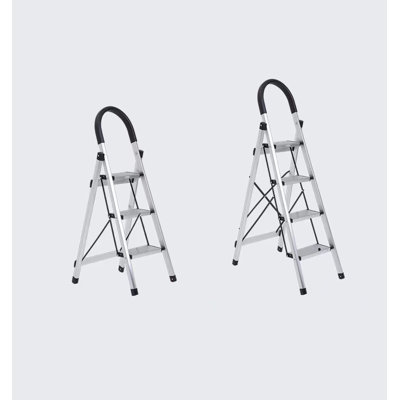 4-stufiger Tritthocker Pinebrook aus Aluminium
