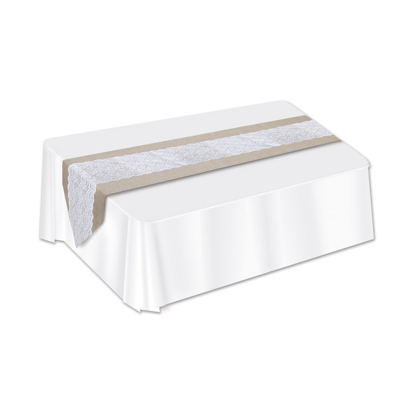 Gabler Lace and Burlap Table Runner