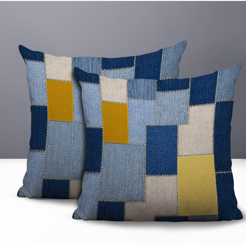 Oreiller réversible intérieur / extérieur Kazie, 20x20, Yellow