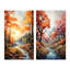 «Peach Maple Trees Enchanted» 2 - pièces sur-1121961070-1121961059