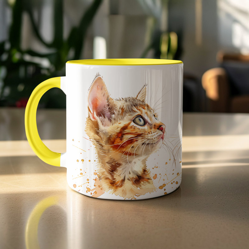 Mug, 4, Yellow