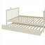 Lit superposé simple au-dessus de l'escalier avec lit gigogne en bois massif pour chambre d'enfant beige neutre