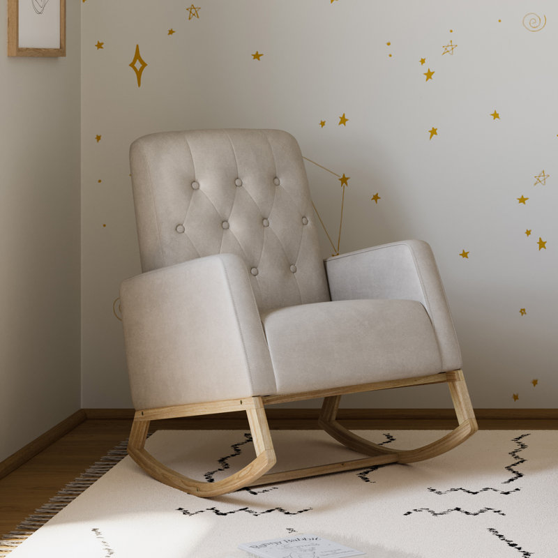Northern Lights Nursery Rocker, Ivory Polyester Blend, Natural