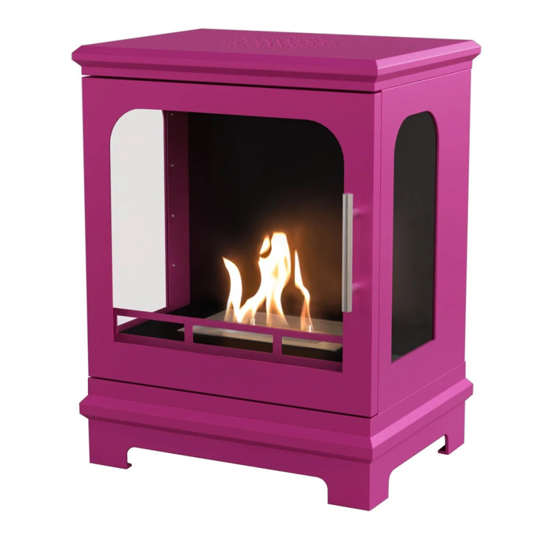 17 Stories 45 cm W Bio-Ethanol Fireplace with 546 BTU, Pink