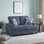 Causeuse en chenille avec coussins réversibles de style moderne et contemporain 64,5 po Nicholas