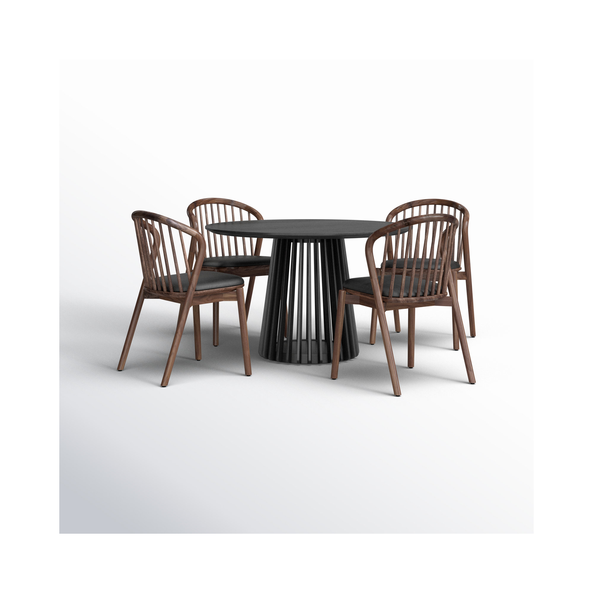 Buffolino 5 - Piece Extendable Dining Set, Black, Walnut