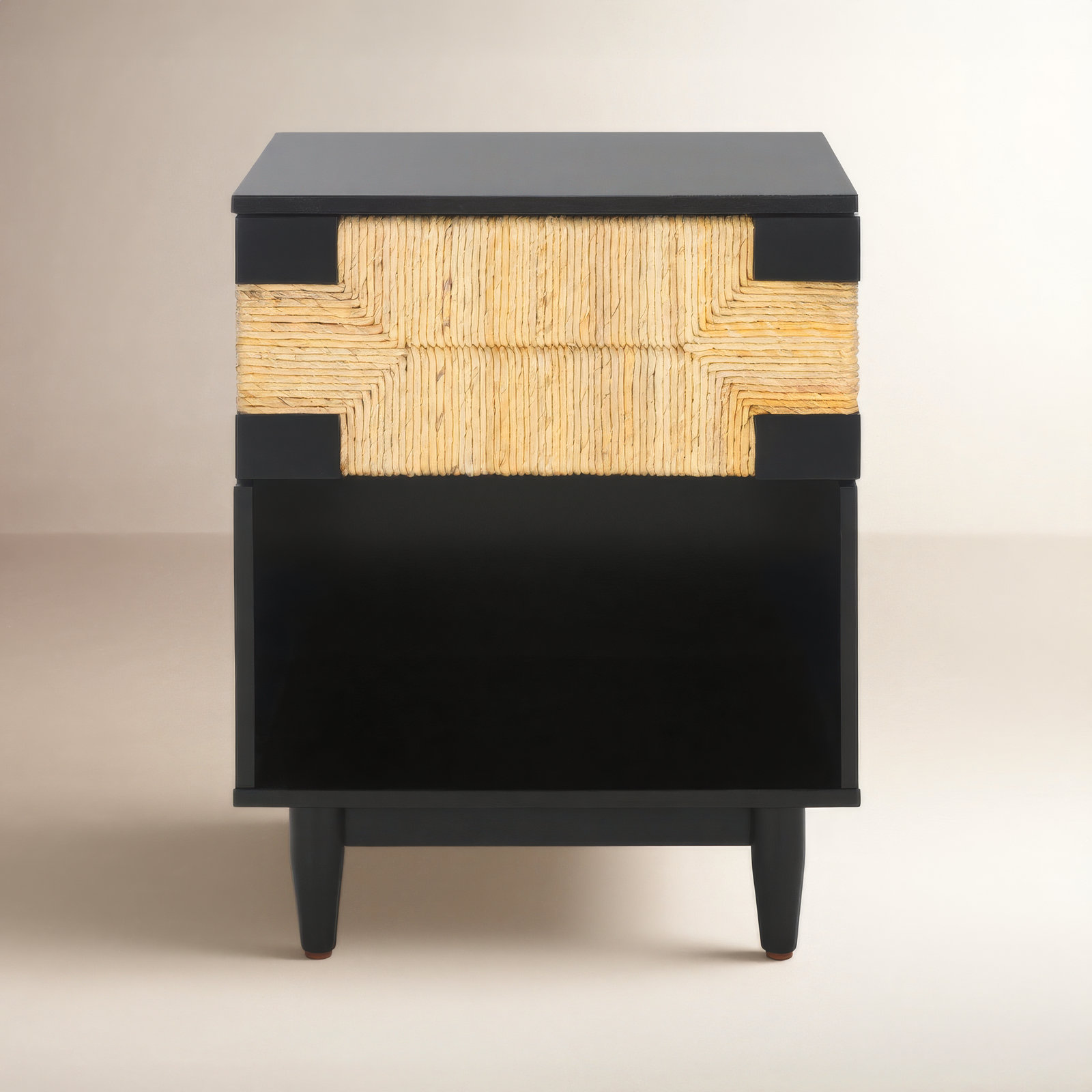 Aleja Banana Stem 1 Drawer Nightstand, Black
