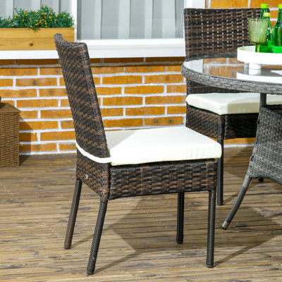 Cambryn Premium All-Weather Wicker Outdoor Dining Side Chair with Cushion