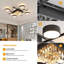 8-Light Acrylic LED Flush Mount with Crystal,Modern Dimmable Ring Ceiling Light for Living Room