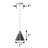 1-Light Black & Brushed Nickel Island Pendant Light with Cone Metal Shade-119746350-119746348