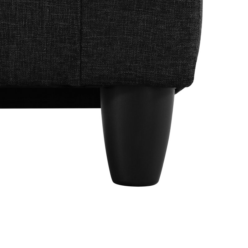 Canapés de rangement, canapé moderne en L noir à structure en bois pour la maison