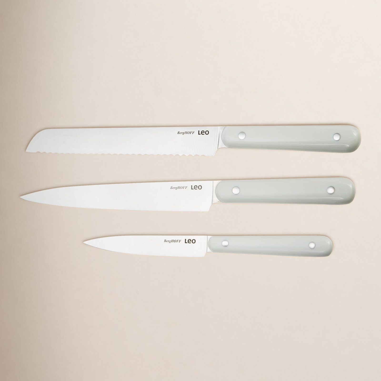 BergHOFF Leo 3-Piece Cutlery Set, White