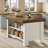 55" Farmhouse Kitchen Island Table With Storage & Seating-2004440281