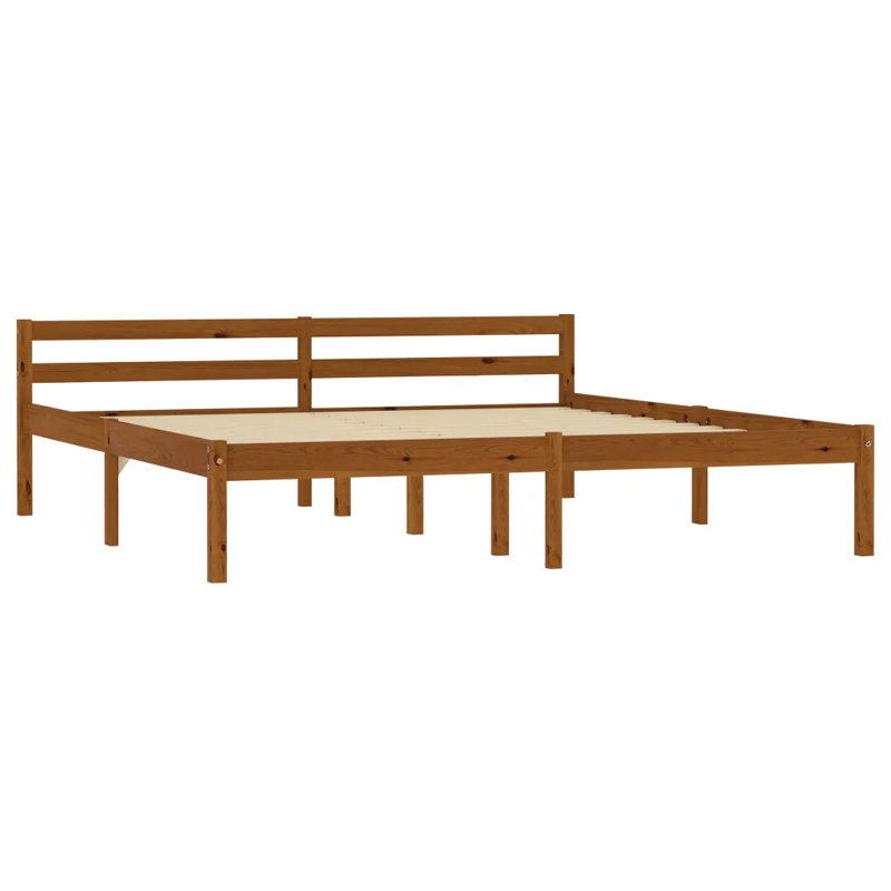 Aaryahi Solid Wood Bed, European Kingsize (160 x 200 cm), Honey Brown
