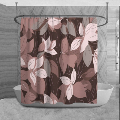 Floral Shower Curtain Pattern Bathroom Décor_6010